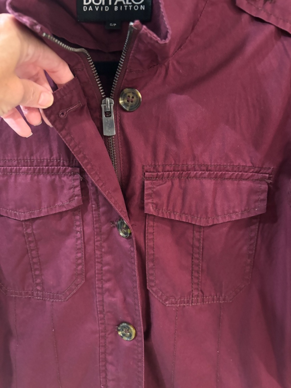 Buffalo David Bitton Utility Jacket - Maroon Size S - Picture 7 of 12